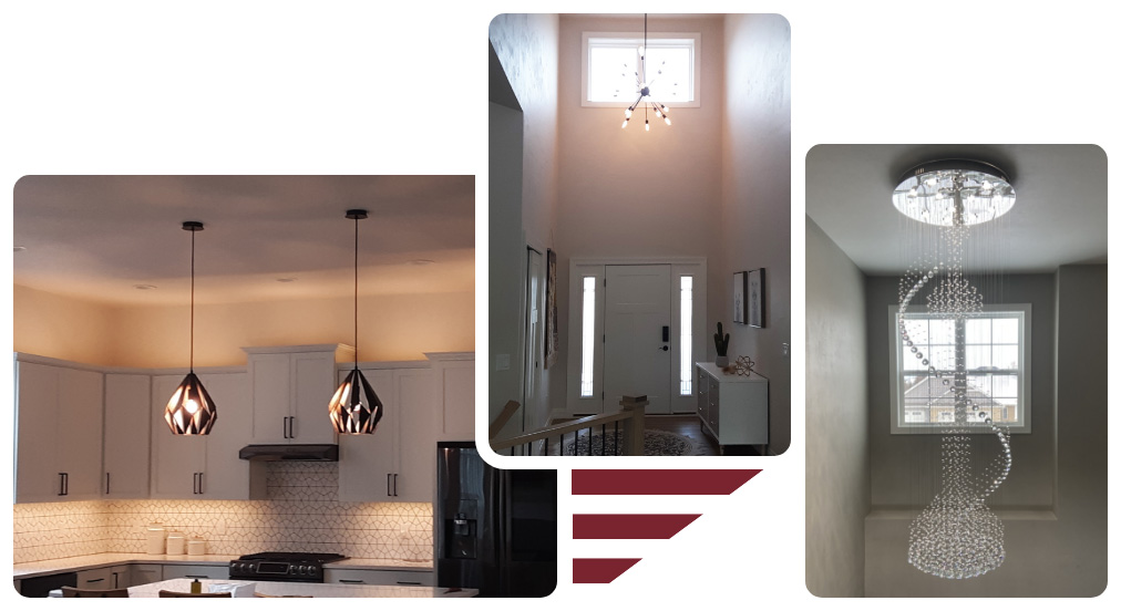 Residential chandelier collage